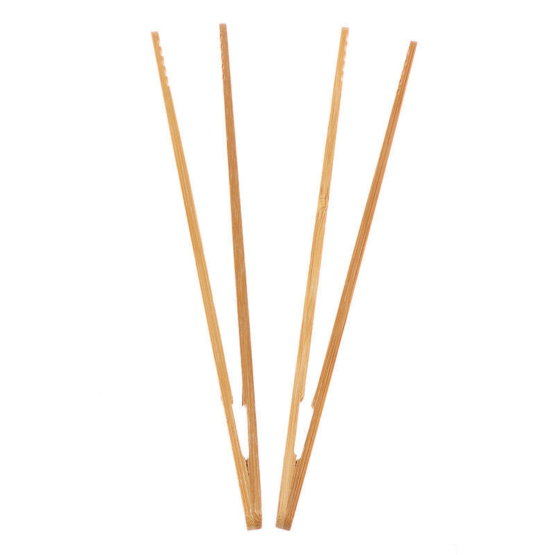 2Pcs Bamboo Tongs Wood Food Toast Salad Tongs Tong Clip for Cooking Bakin.l8