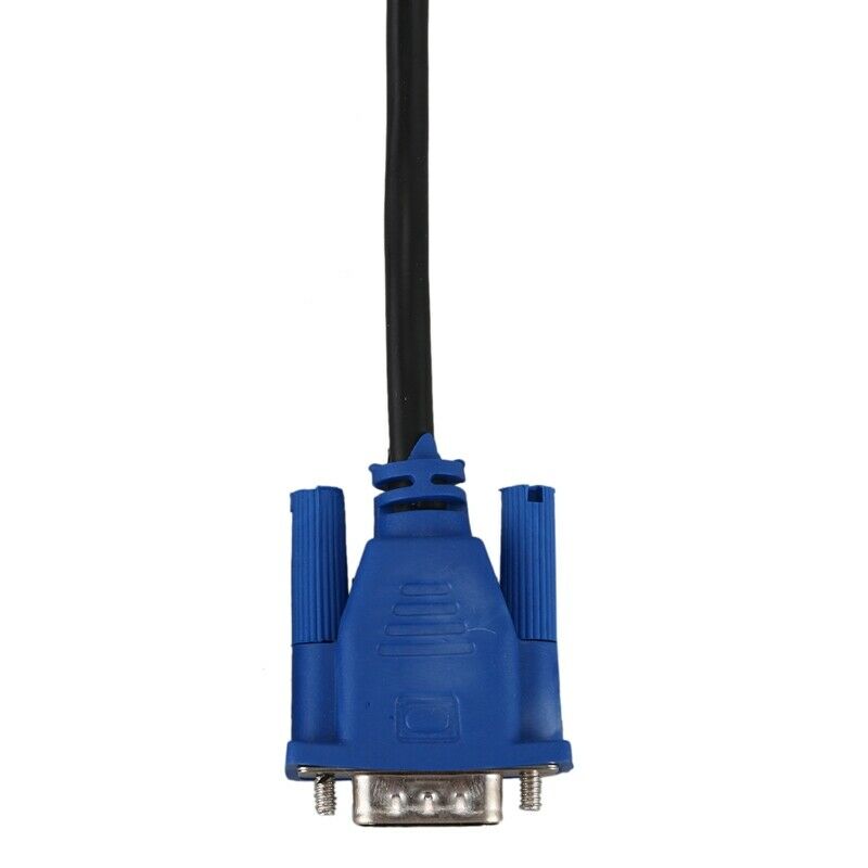 Black Blue VGA 15 pins Male to Male Plug Cable Computer Monitor Wire Cable 1.5W7