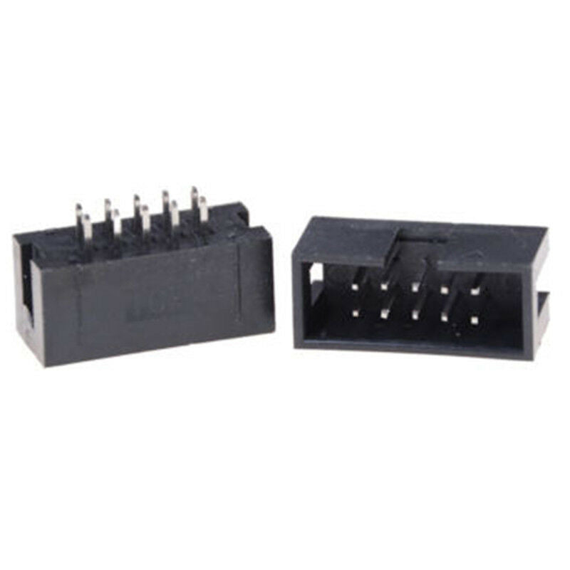 10PCS DC3 10P 2.54mm 2x5 Pin 10 Pin Straight Male Shrouded Header IDC Sock.l8