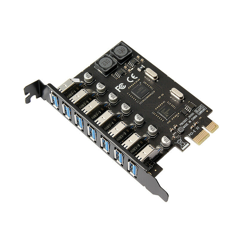 PCI-E 1X to 7 Ports USB 3.0 PCI Express Expansion Card Adapter Hub 5Gbps NEW