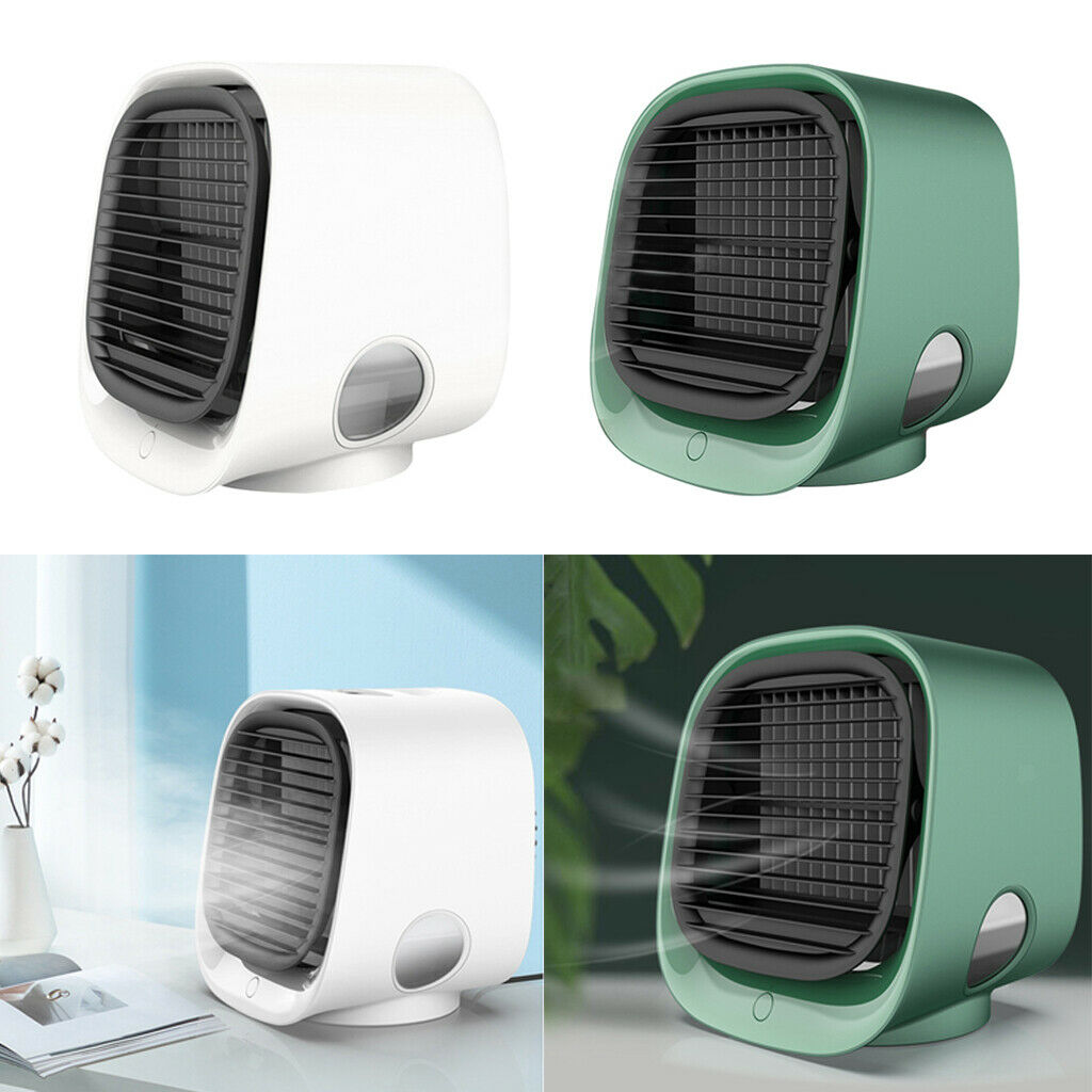 2 Pieces Mini Air Container 3-in-1 Cooling Desktop Cooler Room USB Fan