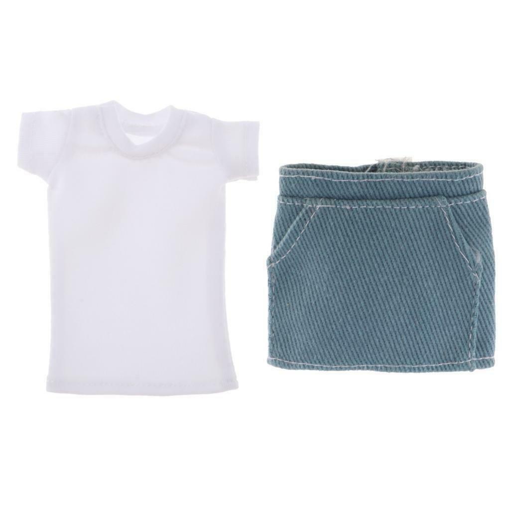 1/6 Scale Female Clothing White T-Shirt & Shorts Suit For 12" Body