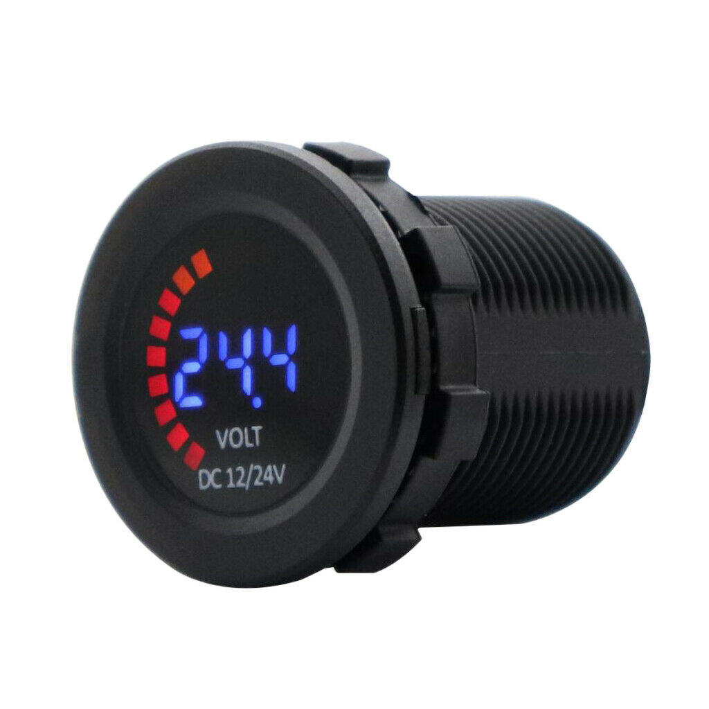 Set of 1 Waterproof 12V/24V Car Van Voltmeter Voltage Meter Battery Gauge