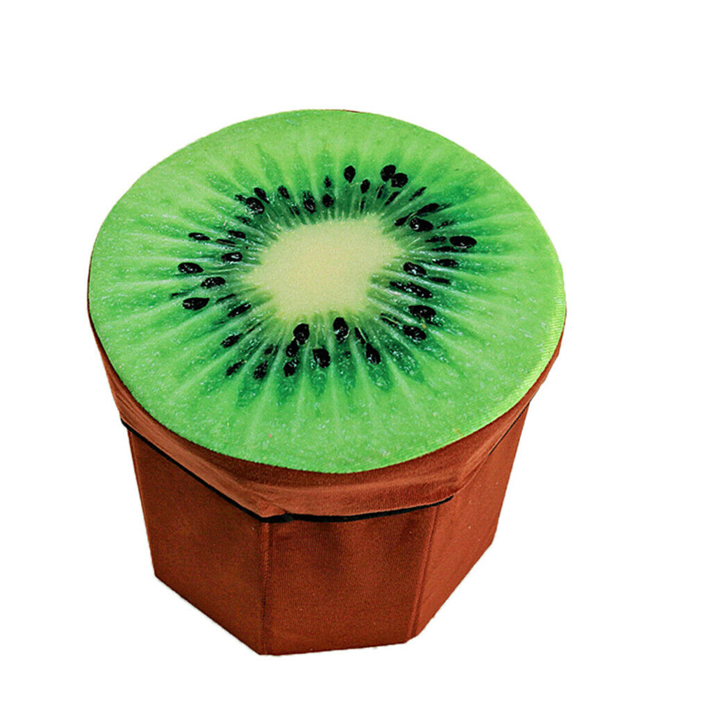 Folding Ottoman Stool Storage Box Room Footstool Camping Chair Fishing Seat with