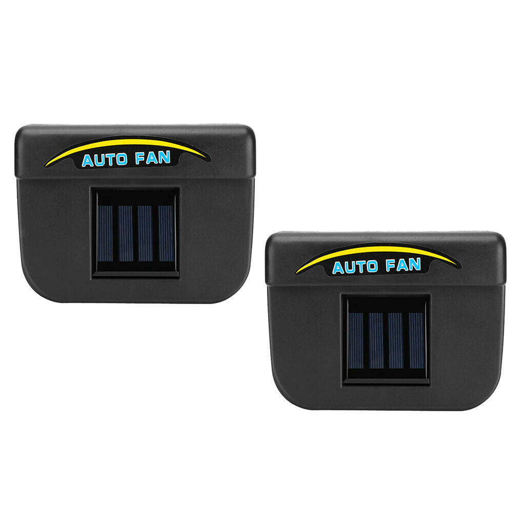 2pcs Universal Solar Power Car SUV Air Vent Exhaust Fan Radiator Ventilation