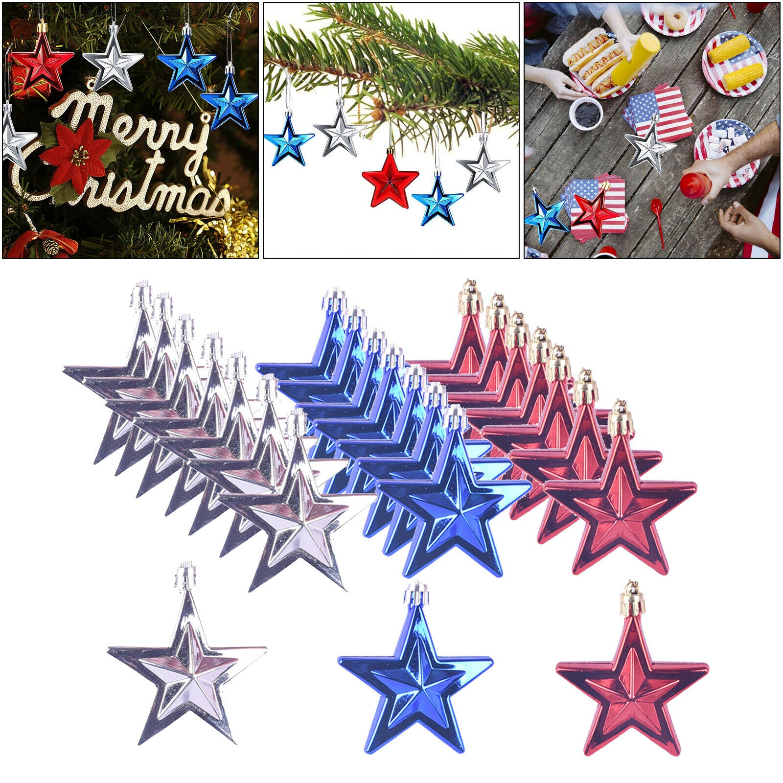 Hanging Star Ornament for Party Festival Photo Glitter DIY Decor Crafts