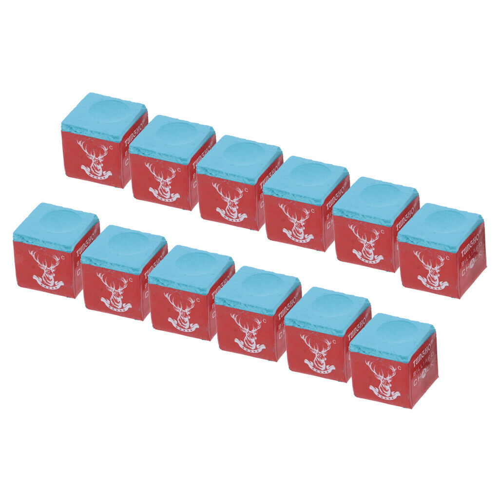 12Pcs/set Billiard Pool Snooker Cue Tip Stick Chalk Accessories for Cue Club