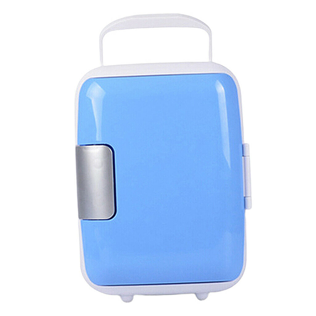 4L Mini Car Fridge Makeup Storage Refrigerator Warmer Portable Compact Blue