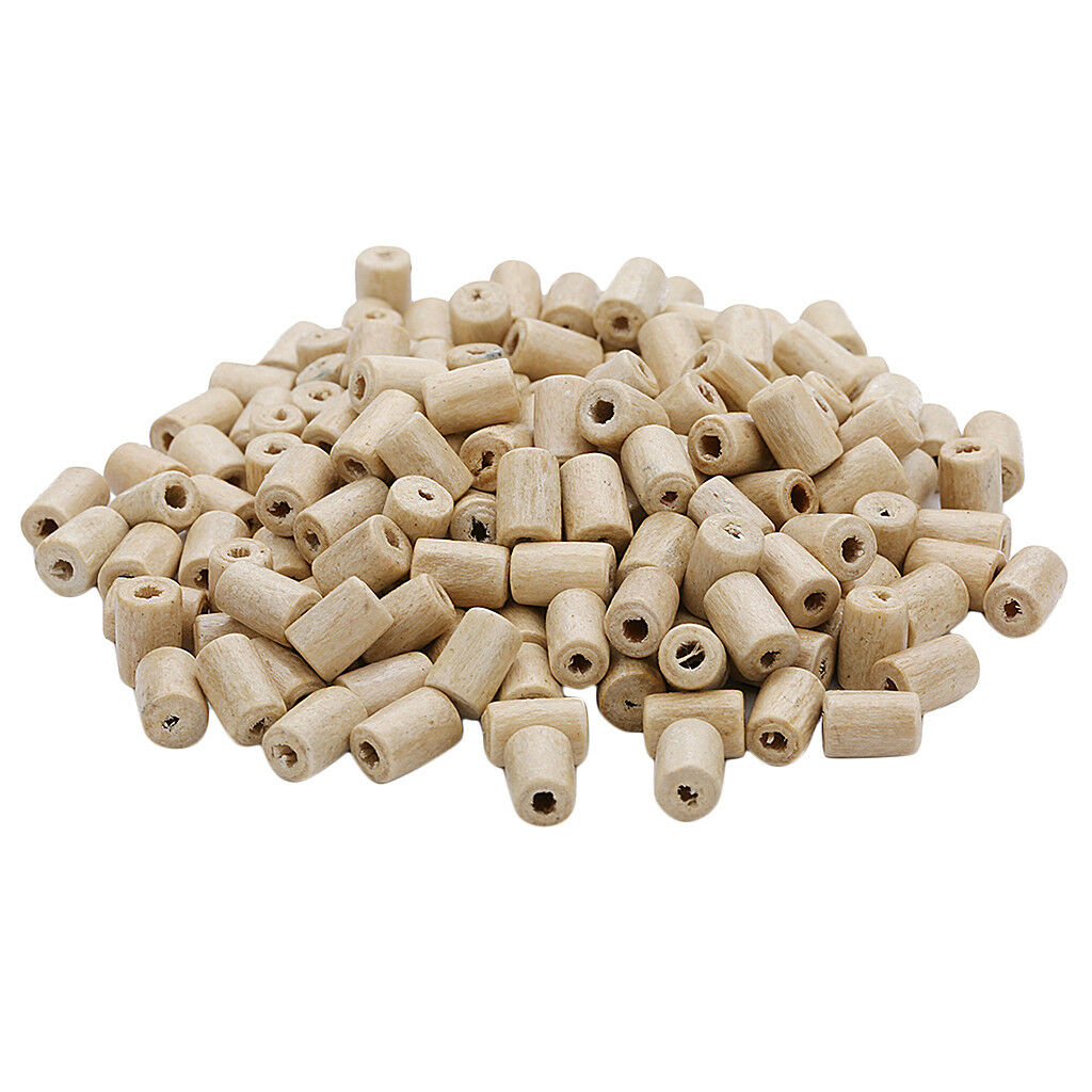 300X Wooden Loose Spacer Beads Tube Beads Jewelry Making Accessories Decors