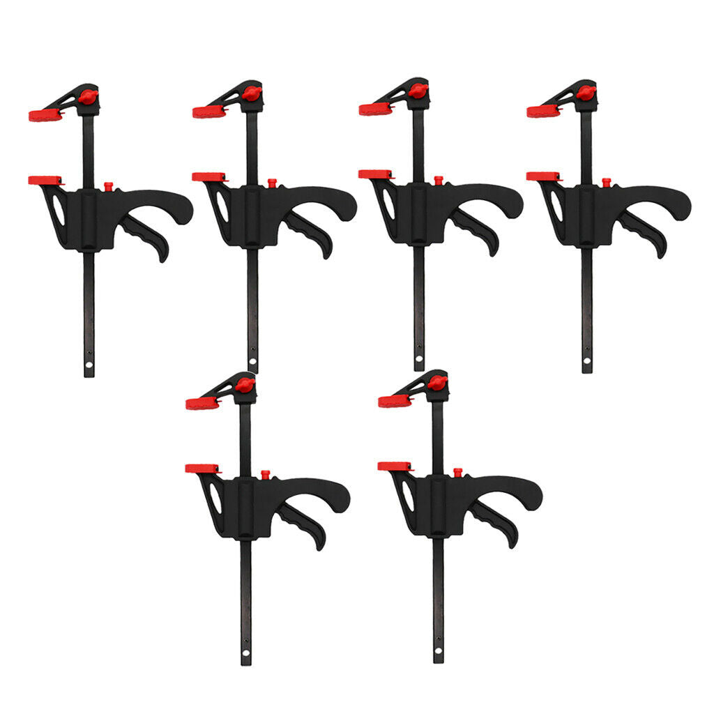 6 x Heavy Duty Wood Bar Clamp Ratchet Release Squeeze Clamps Carpentry Tools