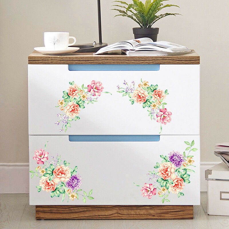 Peony Flowers Luxury Wall Stickers Art Home Decor PVC Removable Vinyl Dec.l8