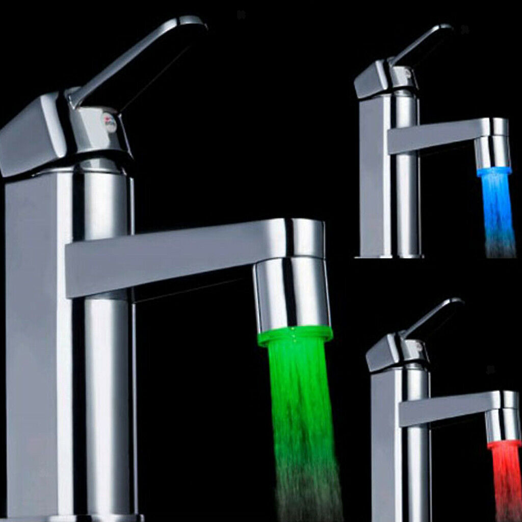 Three-Colored Changing Temperature Sensor Spray LED Water Faucet Tap with Faucet