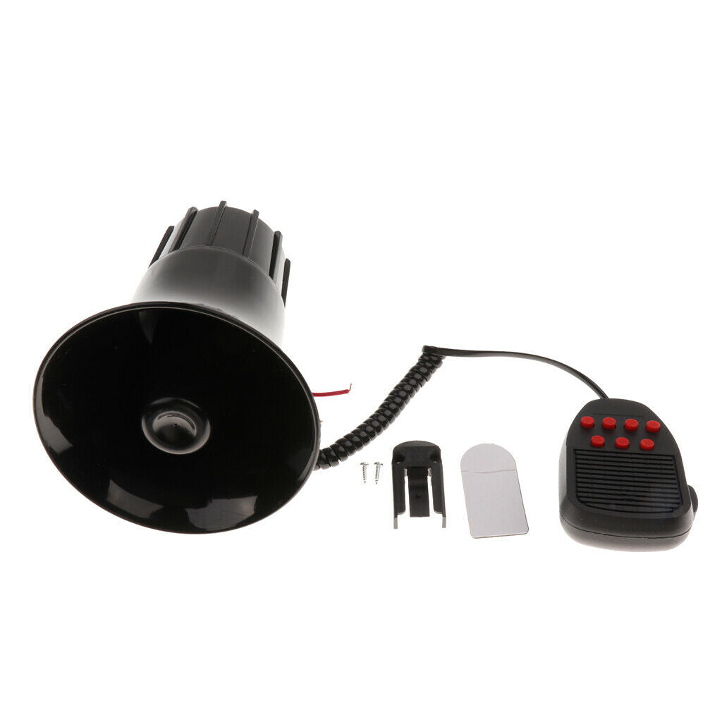 7 Tone Alarm Horn With Mic PA Speaker for 12V 50W Universal Car Truck Motos