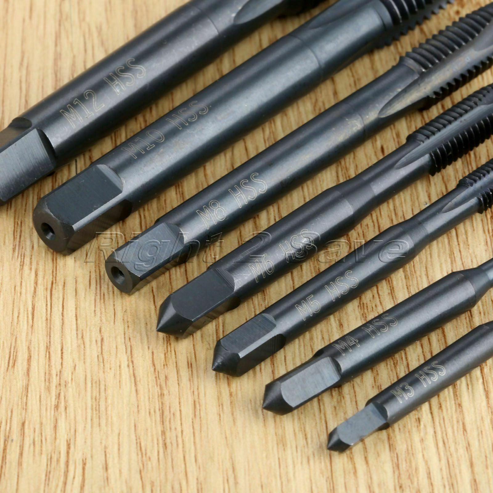 7X HSS Metric Thread Spiral Pointed Taps Tapping Metalworking Drill Bits M3-M12