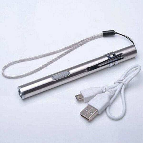 LED Pocket Flashlight Lamp Torch Pen Size Q5 USB Rechargeable 500lm CHI