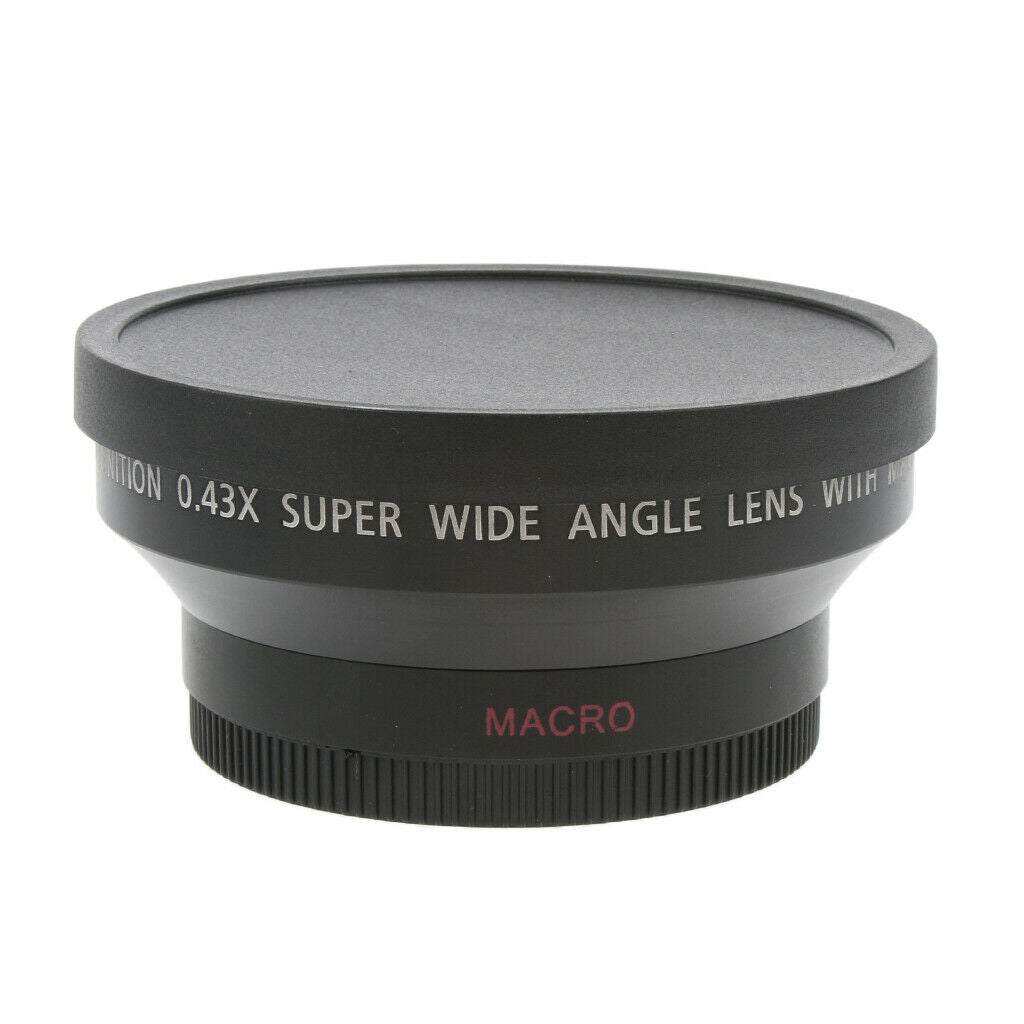 62mm 0.43x Wide Angle Macro Lens for Canon Nikon Sony Digital Camera - Bla