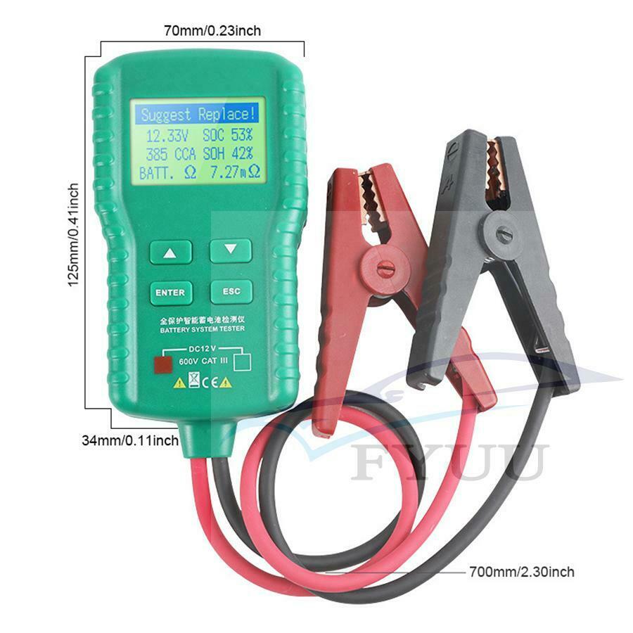 12V Car Battery Tester 100~ 1700CCA Battery Lead Acid Battery Cranking Charging