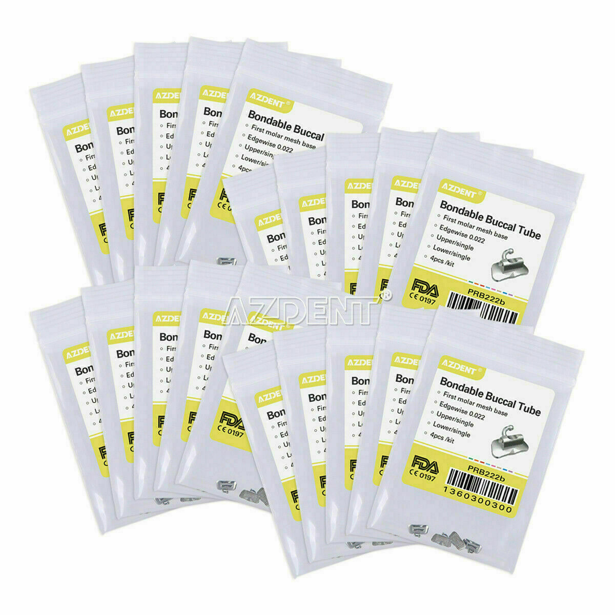 50 Bags Dental Orthodontics Buccal Tube Edgewise 022" 1st Molar Bondable Non-con