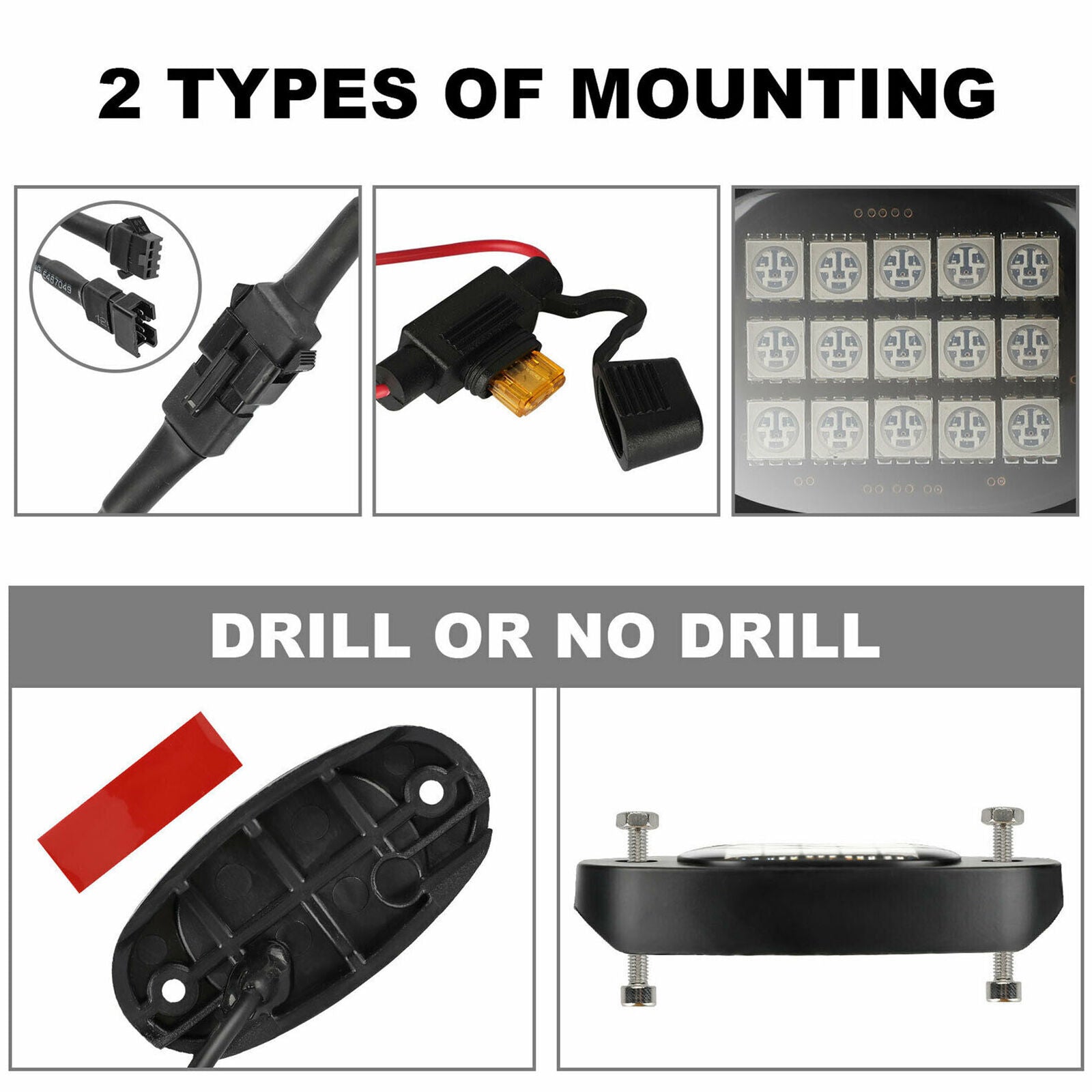 10 Pods RGB LED Rock Lights Offroad Kit Underbody Neon Music Light Bluetooth APP