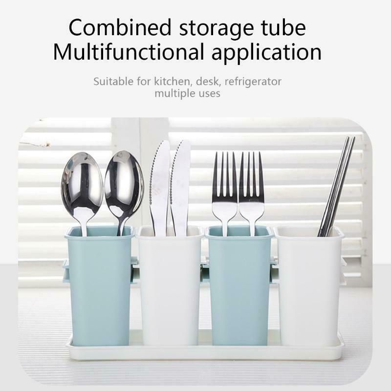 Kitchen Plastic Utensil Holder Flatware Silverware Cutlery Caddy Organizer Rack