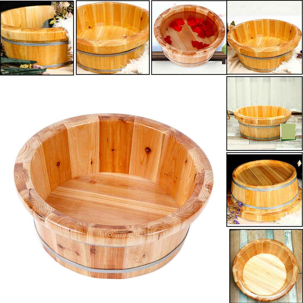 Cedar Wooden Foot Basin Feet Barrel Wood Bucket for Women Washing Spa Sauna