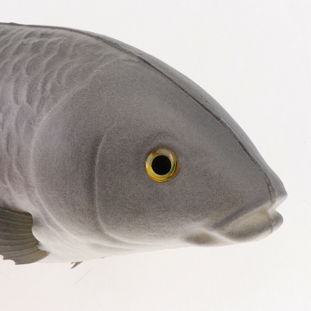 Set of 2 Carp Ornament Aquarium Decoration Creatures Kids Toys Grey+Red