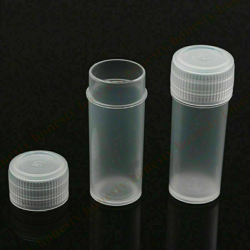 50X Plastic Sample Bottle Test Tube Mini Small Bottles Vials Storage Containers