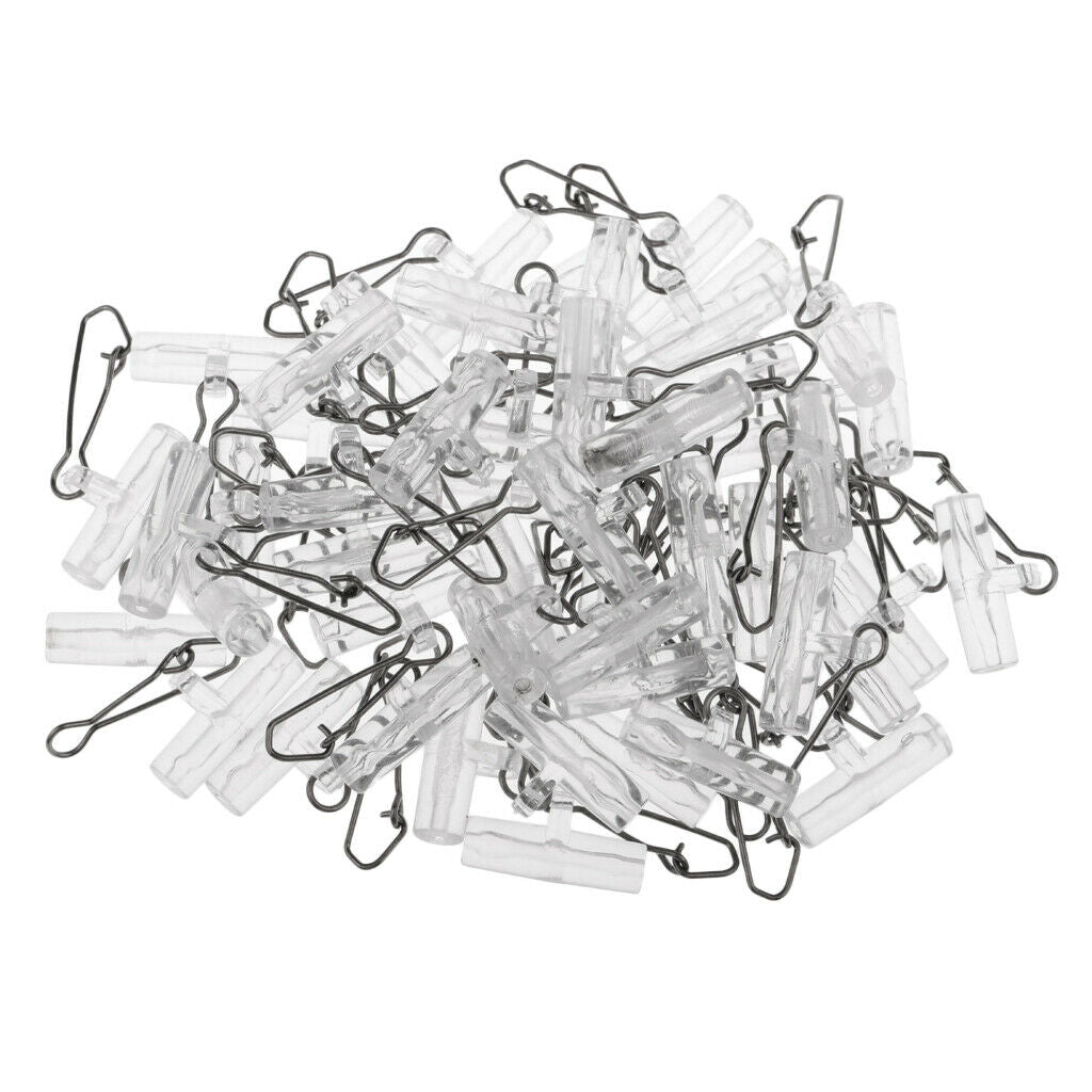 50pcs High Strength Fishing Sinker Slide with Stainless Steel Snap Tackle M