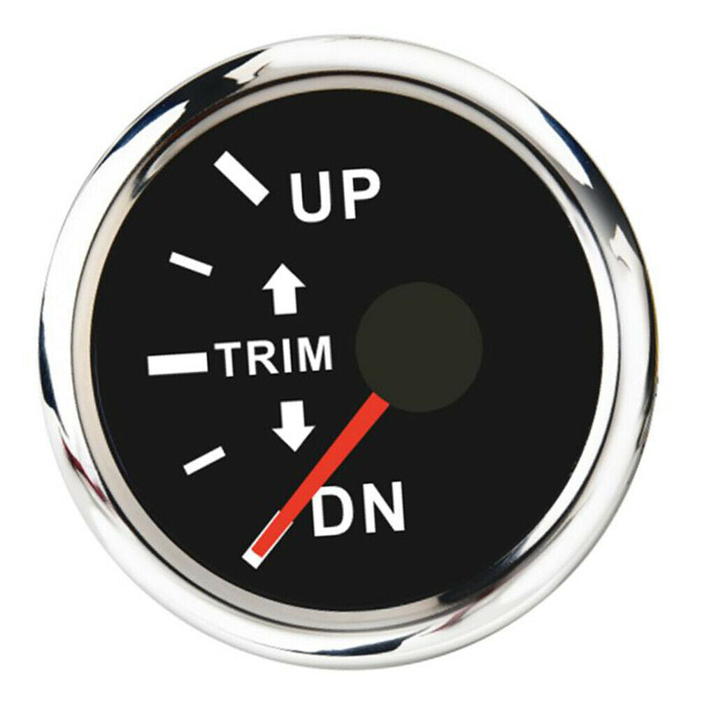 Marine Boat Outboard Engine Trim Tilt Gauge UP-DN 52mm 2” Left Side Black