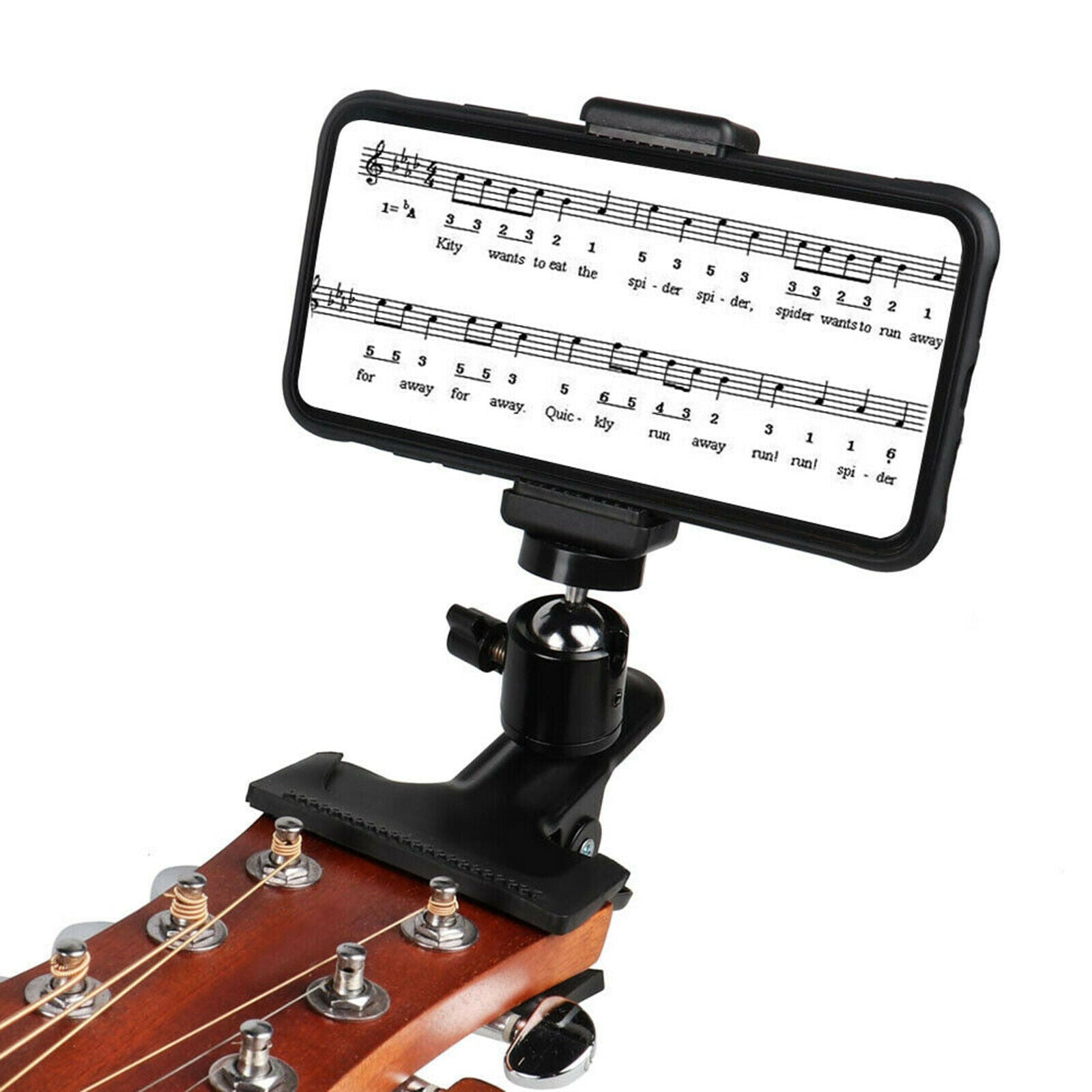 Guitar Bass Head Phone Holder Live Broadcast Bracket Clip for Mobile Phone