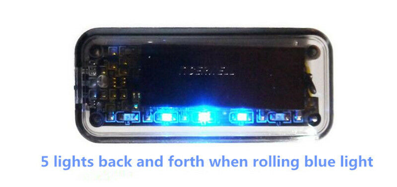 Solar Powered Car Dummy Alarm Warning Anti-Theft Flashing LED Burglar Light Blue
