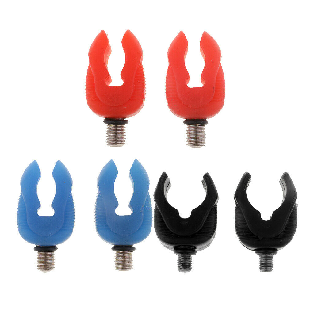 6pcs Luminous Fishing Rod Holder Silicone Clamp Pole End Rest