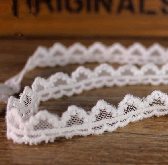 6 yards Heart-shaped Cotton Lace Trim Wedding Bridal Ribbon Sewing Craft 12mm