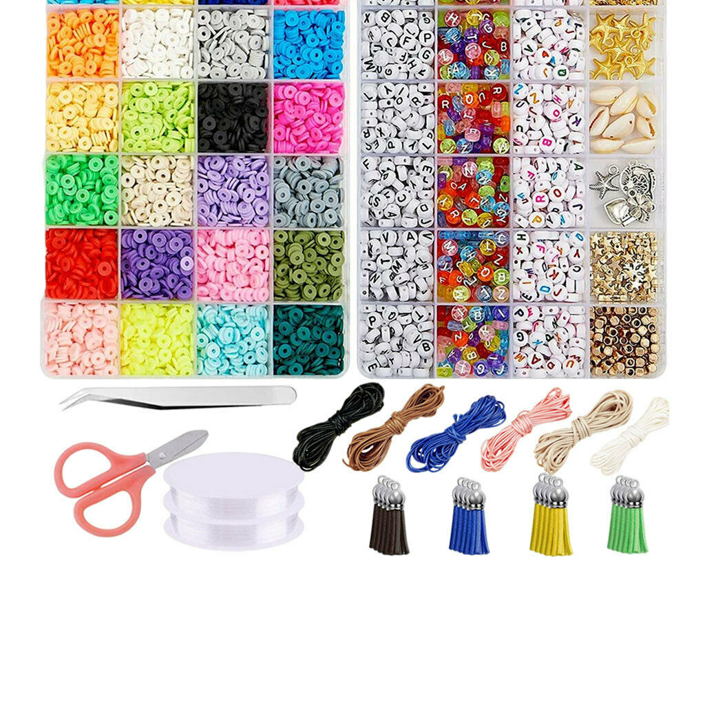 6000Pcs DIY Jewelry Accessories Shell Handmade Letter Beads Retro for Women