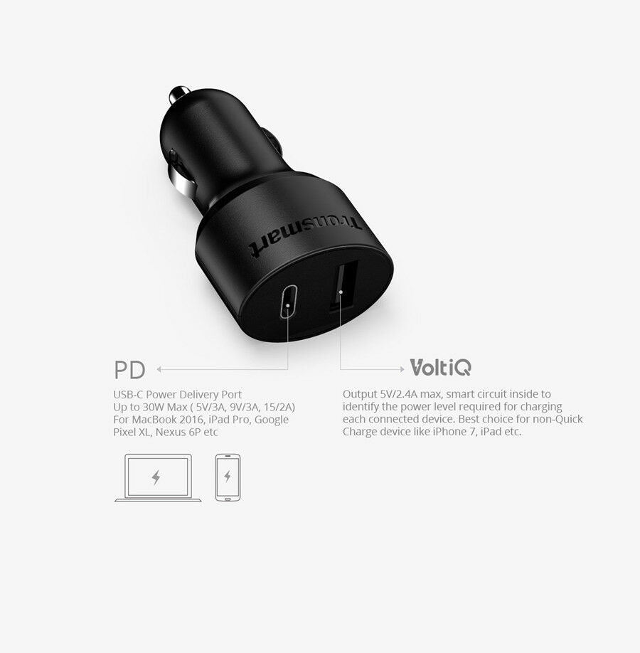 2USB Port Cigarette Head Charger PD/Type-C Charger for iPad Pro Andrews