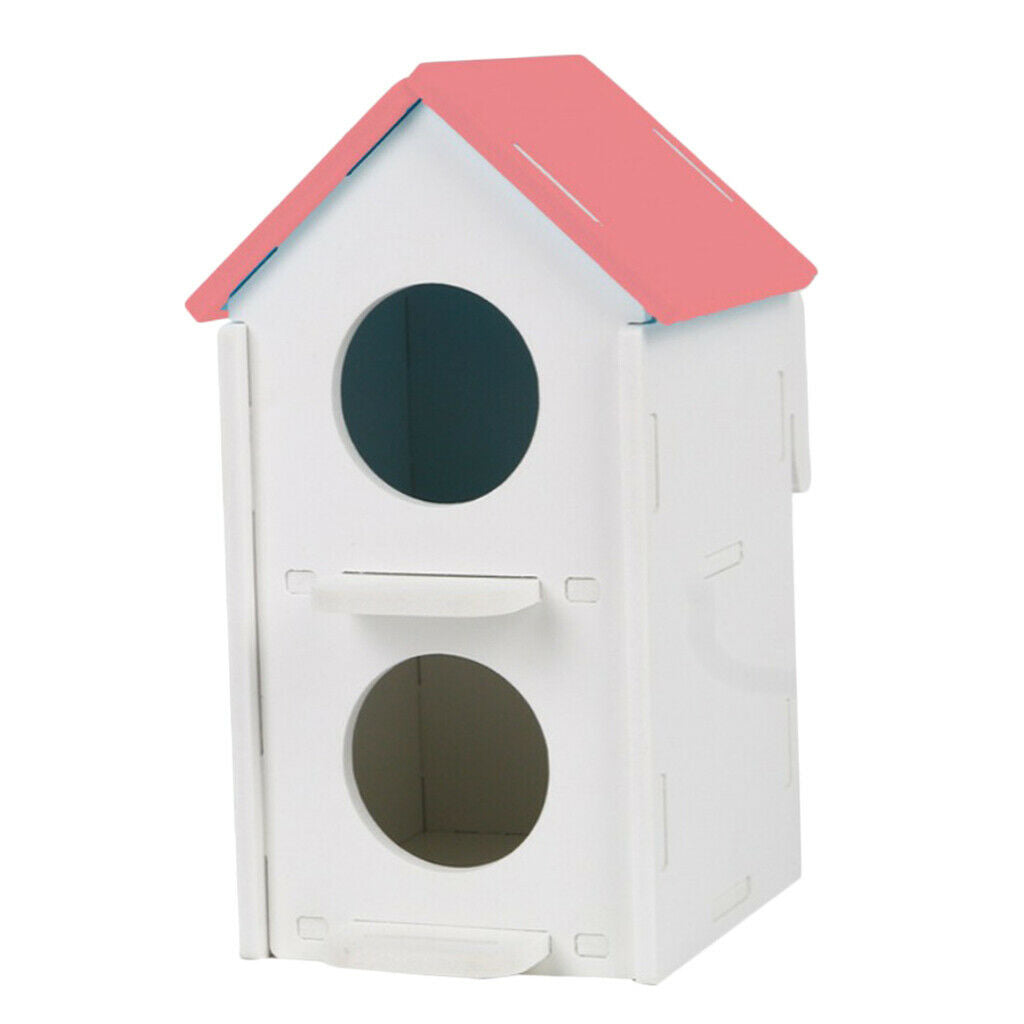 2pcs Bird Nest House Wooden 2-layer Hatching Box DIY Assembly Breeding Box