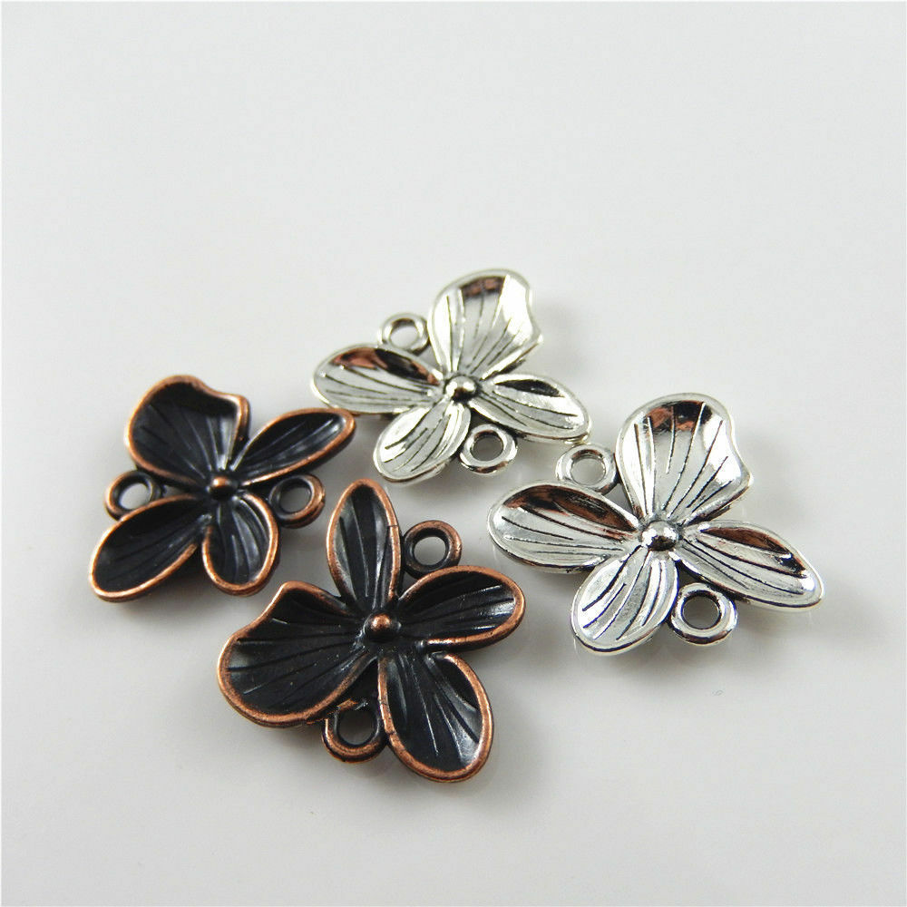 Multi-color Alloy Jewelry Making Flower Look Connector Jewelry Charm Pendant 20x