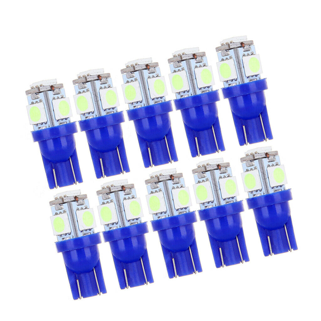 10pcs Ice Blue Canbus Error Free T10 W5W 5SMD 5050 LED Car Dash Wedge Bulbs