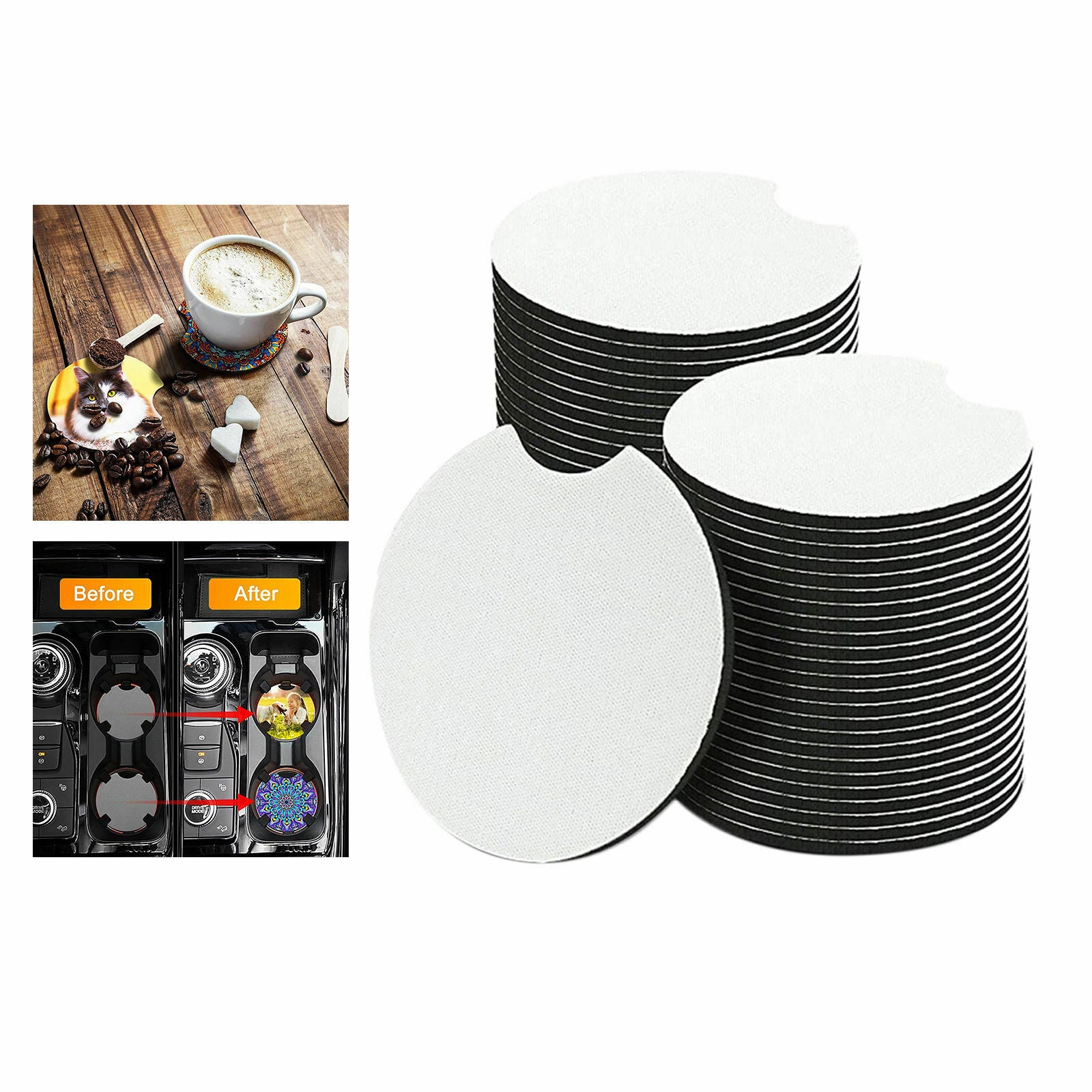 50 X Sublimation Cup Coasters Blank  Transfer for Malprojects DIY