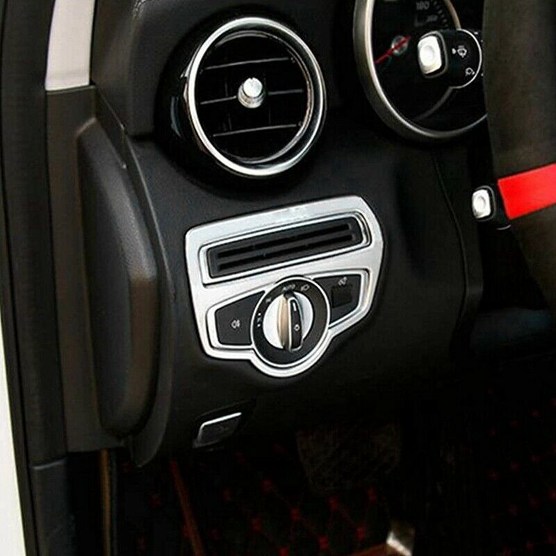 Headlight Switch Buttons Decorative Covers Trim for Mercedes Benz W205 C ClassU9