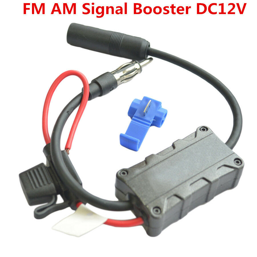 Car SUV Stereo Antenna FM AM Radio Signal Amplifier Booster AMP Strengthen 12VDC
