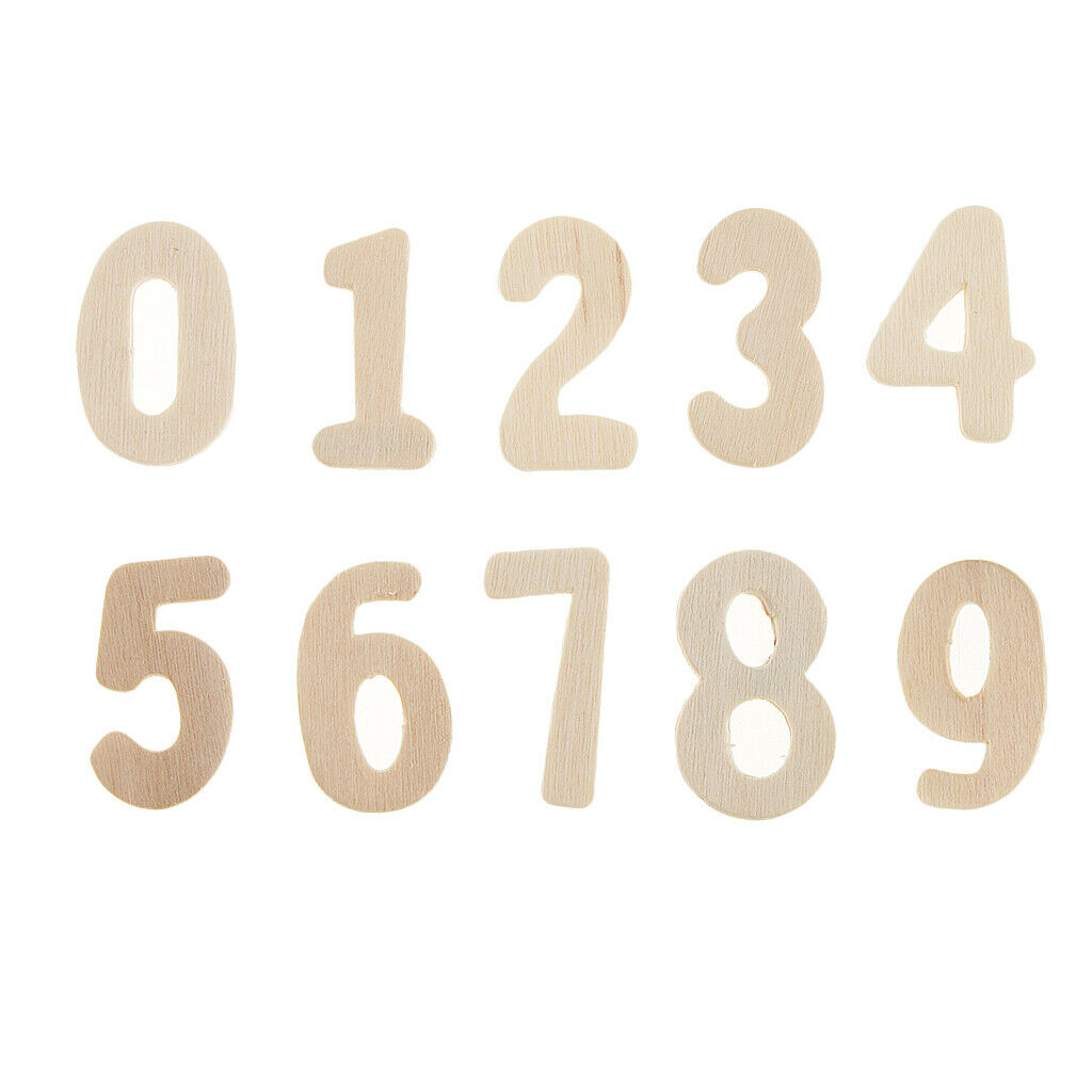 60pcs Wooden Numbers - Craft Numbers with Storage Tray Kids Learning Tools