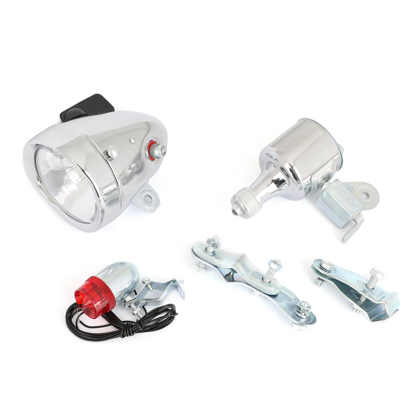 12V 6W Motorized Bicycle Friction Generator Headlight Tail Light Kit U.S AF6