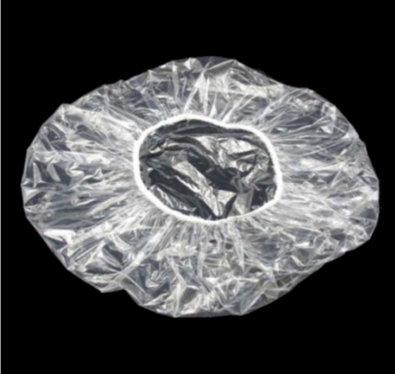 100pcs/pack Shower Bathing Cap Clear Disposable Hat Hotel One-Off Elastic