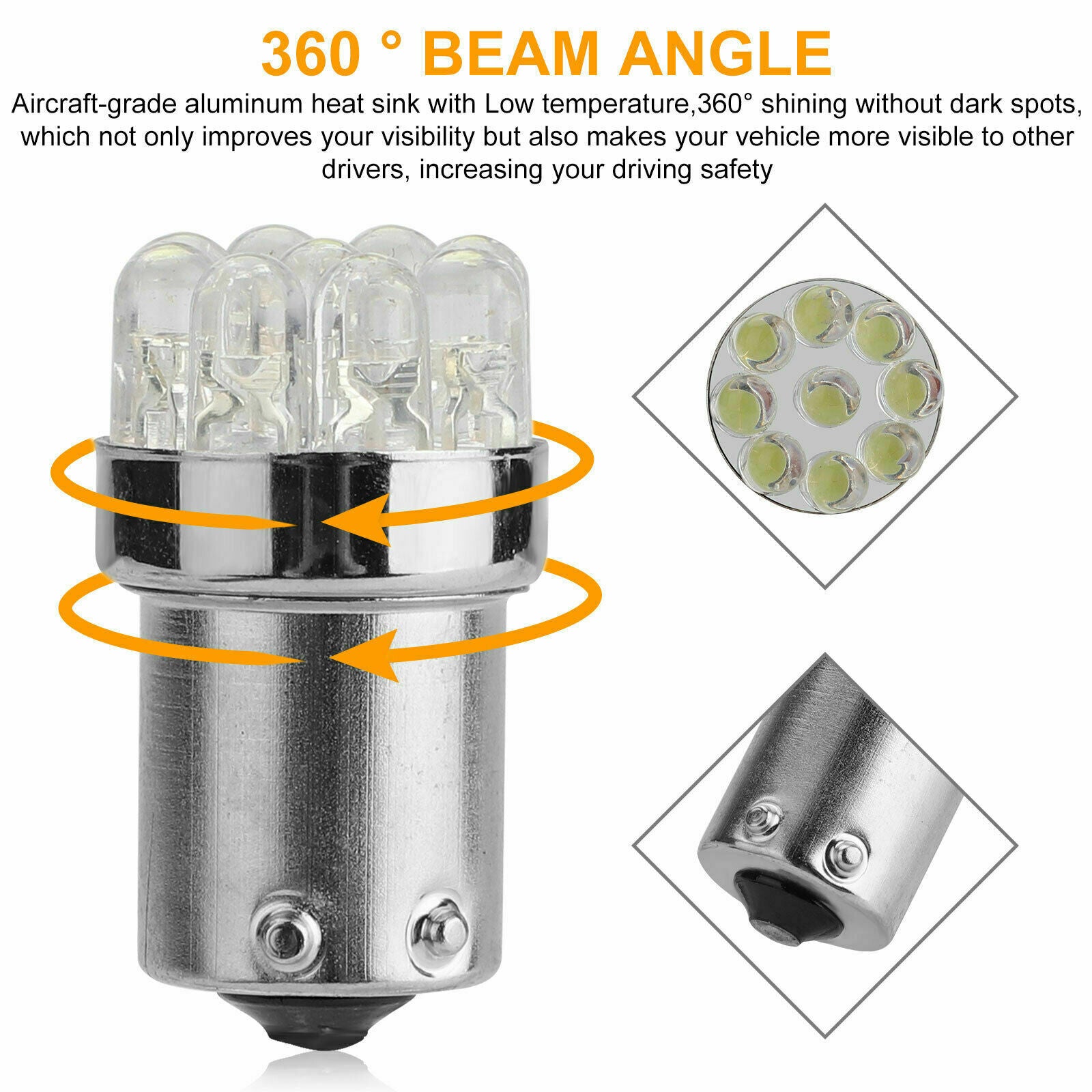 20PCS Super White 1156 BA15S 1141 RV Camper Trailer LED Interior Light Bulbs 12V