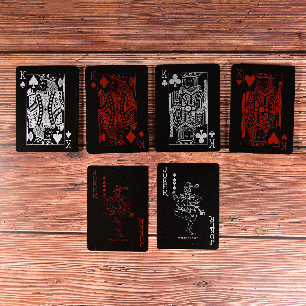 Waterproof Black Plastic Playing Cards Collection Poker Cards Board Games Pip US