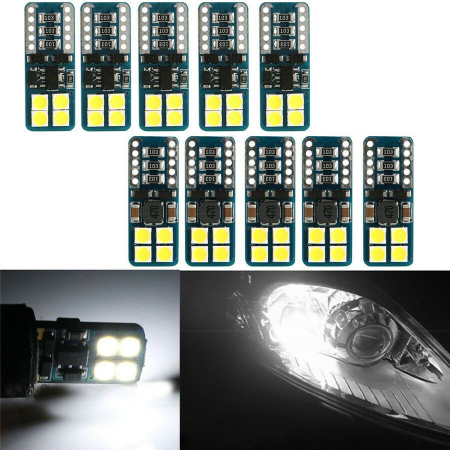 10x T10 CAN-BUS Error Free Wedge 194 168 W5W LED Bulbs White 3030 8SMD LED Light