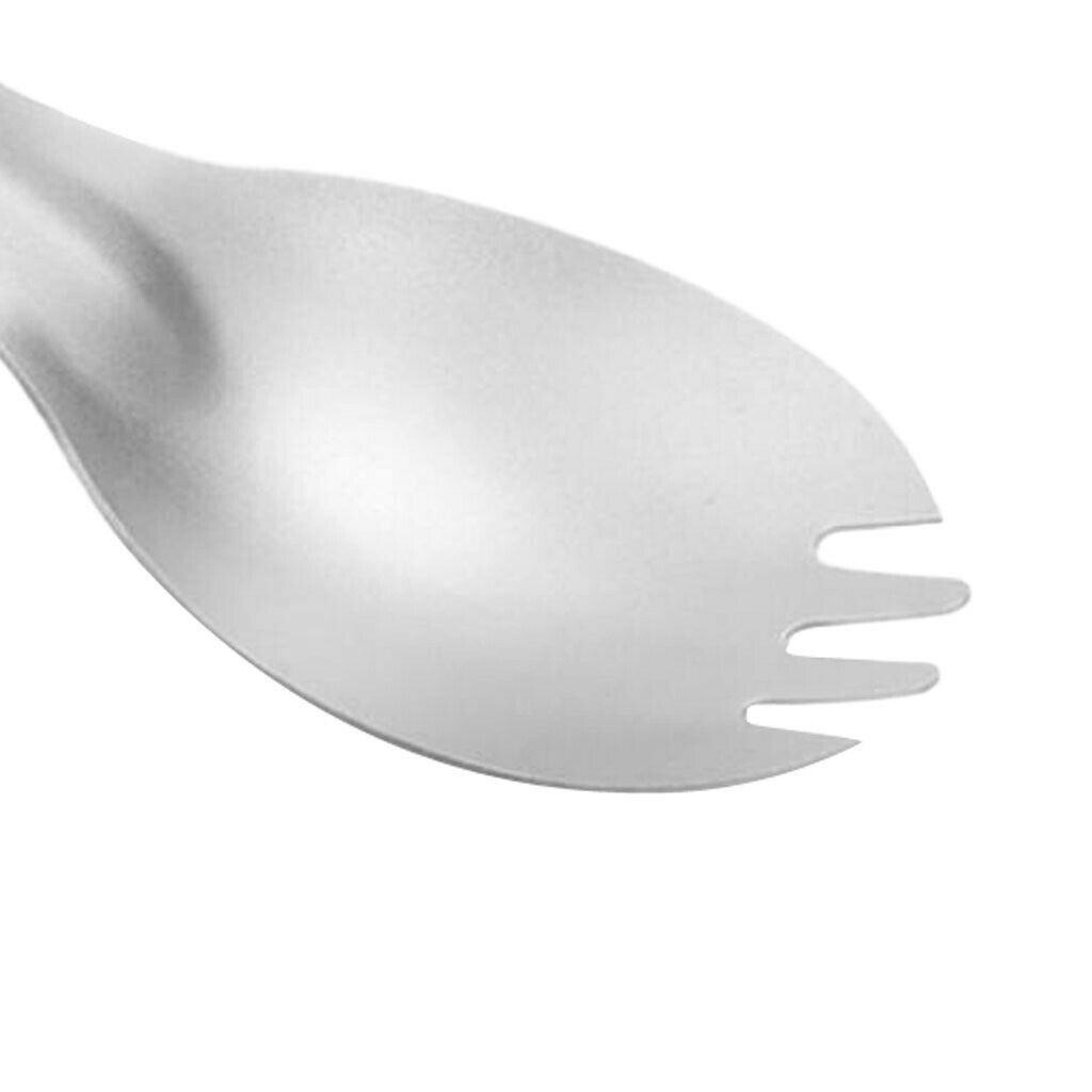 Folding Cutlery Flatware Titanium Spoons Sporks Outdoor Camping Cooking Spork