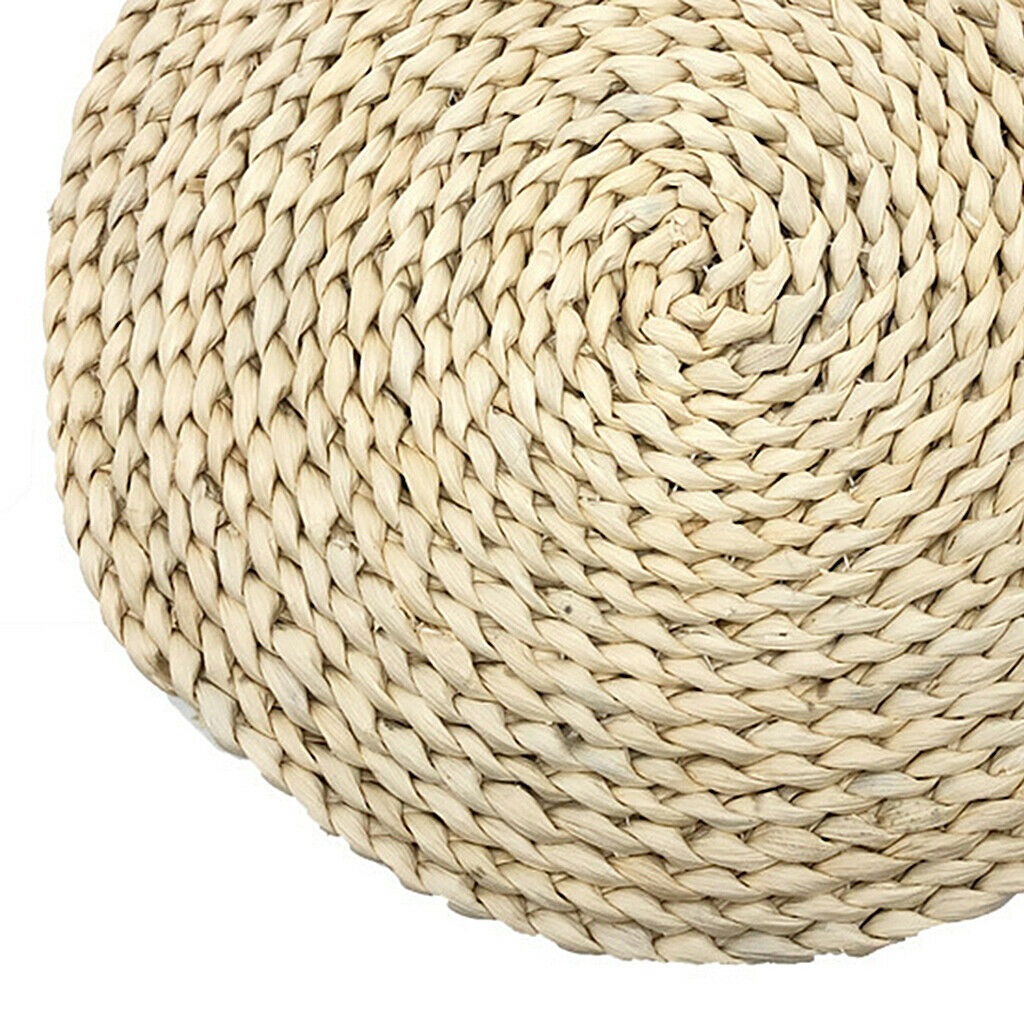 Woven Placemats Kit Corn Hulls Round Braided Rattan Tablemats Eco-Friendly