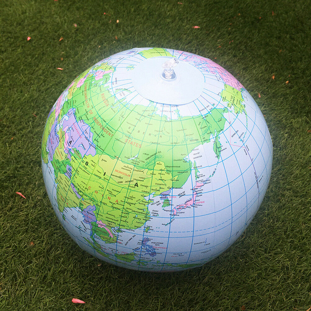 30cm Inflatable Globe World Earth Ocean Map Ball Geography Learning Toys @